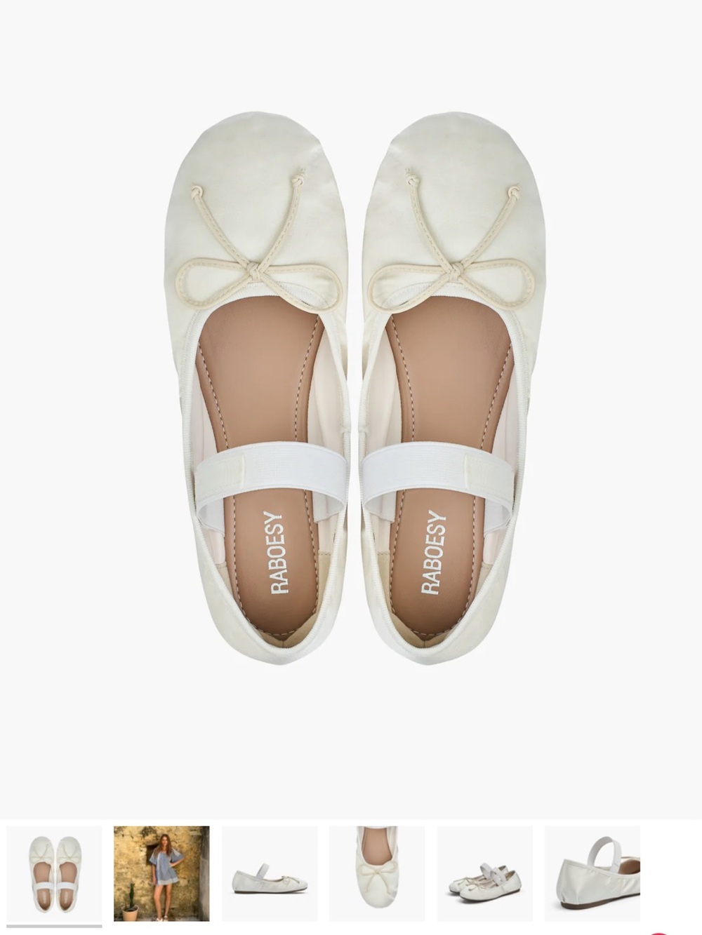 NWT Raboesy Satin Round Toe Ballet Flats size 9